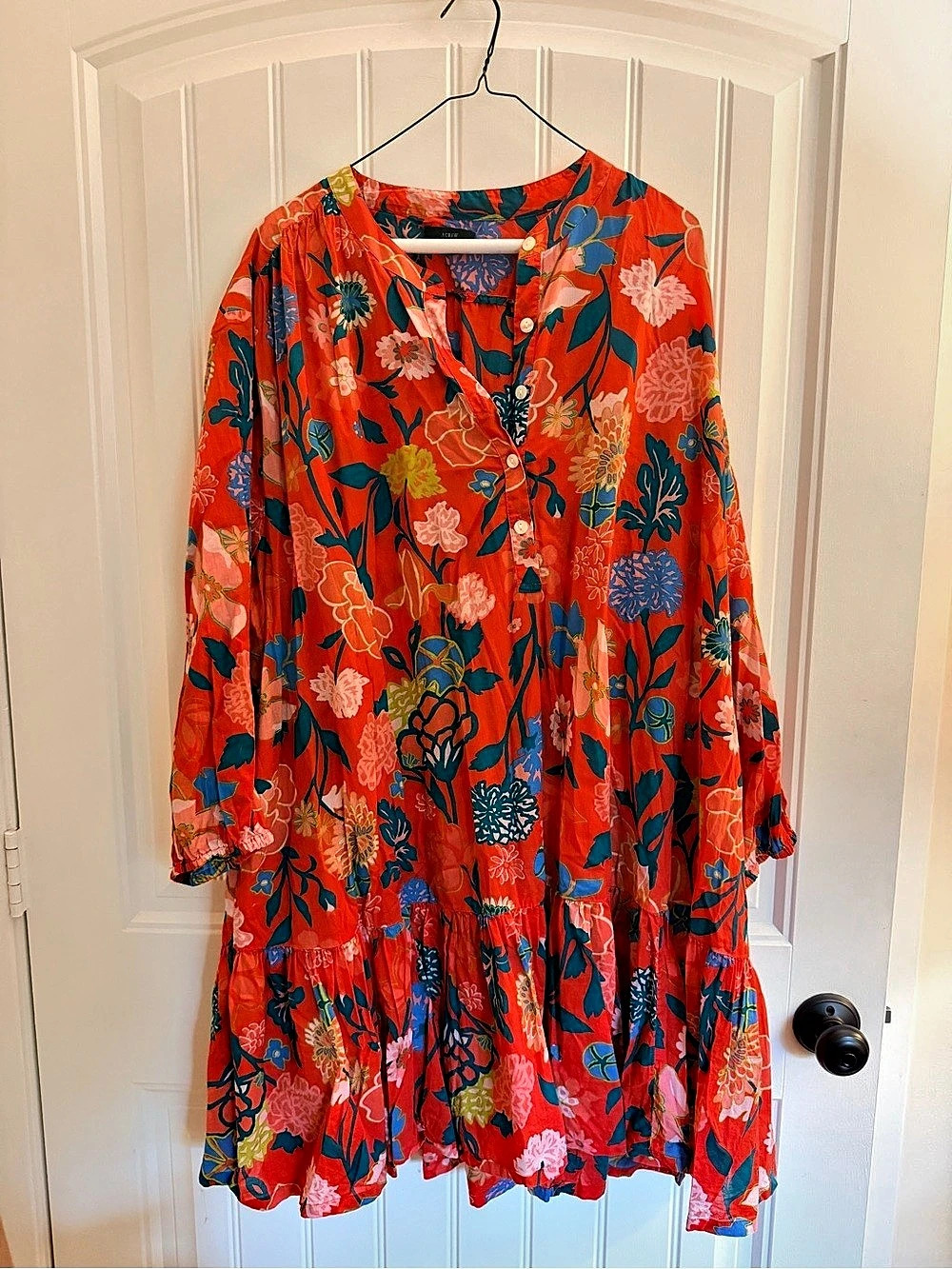 J.Crew Floral Mini Dress in Red & Blue Size XXL Like New